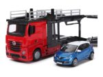 Bburago Mercedes-Benz Actros камион носач на автомобили 1:43, со автомобил – слика 2