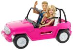 Barbie Џип за кукли Beach Cruiser со Barbie и Ken, розов