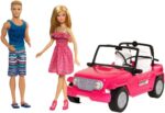 Barbie Џип за кукли Beach Cruiser со Barbie и Ken, розов – слика 2