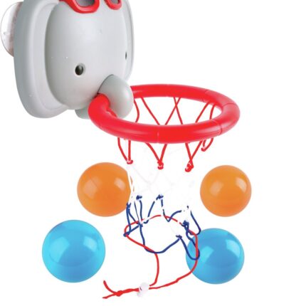Hape Играчка за бањање кош за кошарка Elephant Pal, 4 топчиња