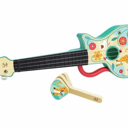 Hape Дрвен музички сет 4 во 1 со укулеле, маракас, кастањети и дајре