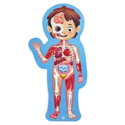 Hape Puzzle dyshemeje Trupi i njeriut Human Body Puzzle, 100 x 50 cm
