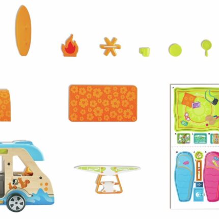 Hape Furgon kamper prej druri Adventure Van me 2 kukulla dhe aksesorë – foto 2