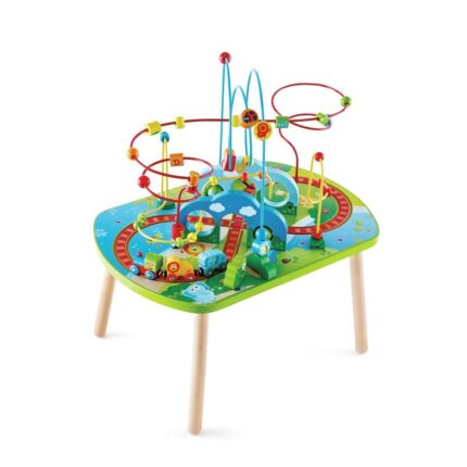 Hape Дрвена масичка со пруга и лавиринт Jungle Adventure Railway Table