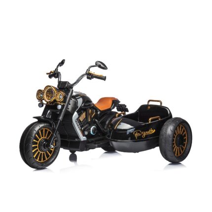 Chipolino Моторцикл на акумулатор со приколка Duo Tron, 12 V, црн