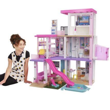 Barbie Куќа за кукли Dreamhouse со лифт, 3 ката и 75+ додатоци – слика 2