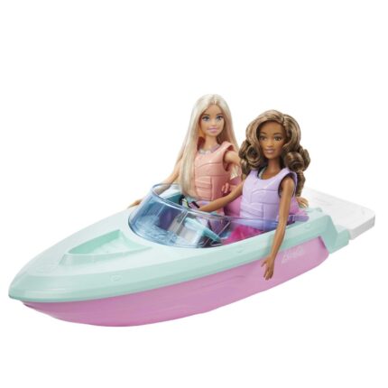 Barbie Подарок сет со 2 кукли, џип и глисер што плови – слика 2