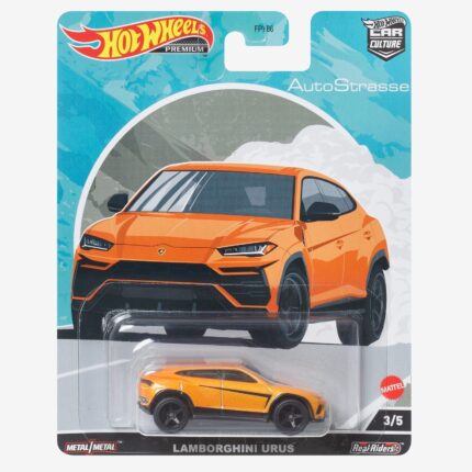 Hot Wheels Car Culture Колекционерски модел Lamborghini Urus 1:64, портокалов – слика 2