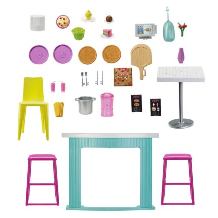 Barbie Ресторан Cook 'n Grill со кукла, над 30 делови – слика 2