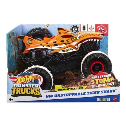 Hot Wheels Монстер камион на далечинско Tiger Shark Unstoppable, 1:15 – слика 2
