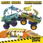 Hot Wheels MEGA Сет за градење Monster Trucks Mega-Wrex Boneyard, 332 дела – слика 3