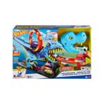 Hot Wheels City Pistë T-Rex me lak dhe stacion policie, 1 makinë – foto 2