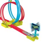 Hot Wheels Патека Neon Speeders Laser Stunt Slamway со двоен лупинг – слика 3