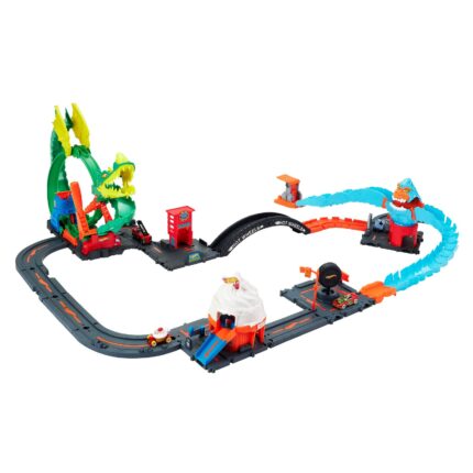 Hot Wheels City Голем сет патеки, 4 сета со 4 автомобилчиња и подлога