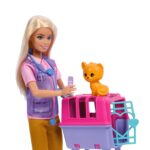 Barbie Кукла спасувачка на животни, со тигарче и мајмунче – слика 4