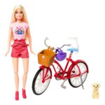 Barbie Кукла Pink Passport Холандија, со велосипед и кученце – слика 3