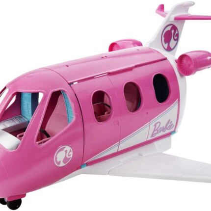 Barbie Авион за кукли Dreamplane, со кученце и количка за храна