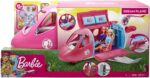 Barbie Авион за кукли Dreamplane, со кученце и количка за храна – слика 3