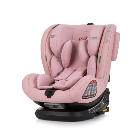 Chipolino Автоседиште Peak 360° i-Size 40–150 cm со ISOFIX, фламинго (розово)