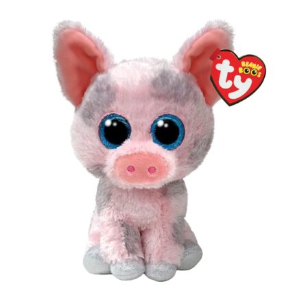Ty Beanie Boos плишано розово прасе Hambone со дамки, 15 cm