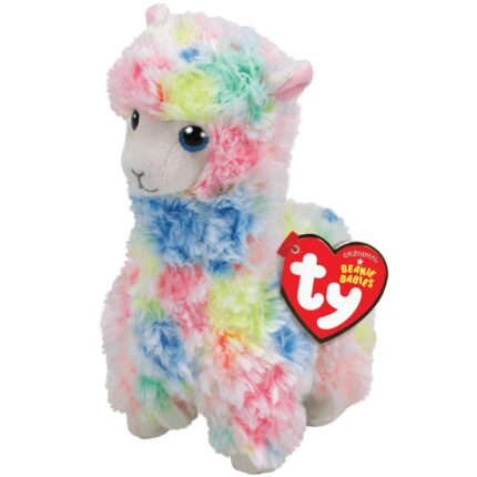 Ty Beanie Babies плишана шарена лама Lola, 15 cm