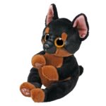 Ty Beanie Bellies плишано кученце Fritz, црно-кафеаво, 15 cm – слика 2