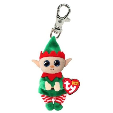 Ty Beanie Bellies новогодишен плишан приврзок елф Elfonso, 8,5 cm