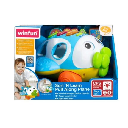 Winfun Авион на влечење со сортер Sort 'N Learn Pull Along Plane, 4 форми – слика 2