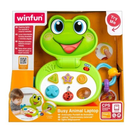 Winfun Детски лаптоп жабче Busy Animal Laptop Froggy, со светла и мелодии – слика 2