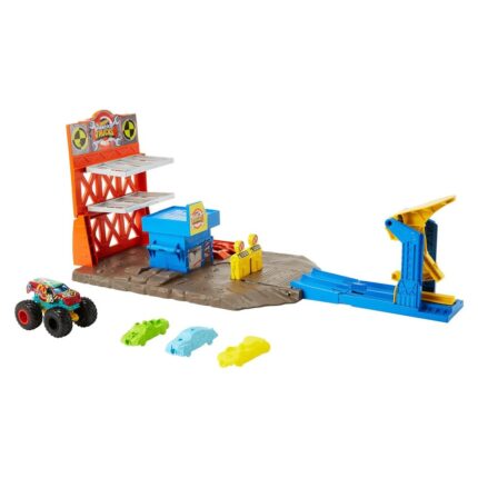 HOT WHEELS Сет Monster Trucks Blast Station со камион HW Demo Derby 1:64, HFB12