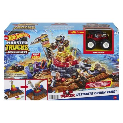 HOT WHEELS Set shkatërrimi Monster Trucks Arena Smashers Bone Shaker Ultimate Crush Yard, HNB96