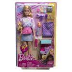 BARBIE Kukull Malibu stiliste me këlysh dhe 14 aksesorë, HNK95