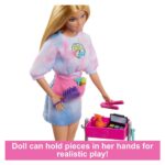 BARBIE Kukull Malibu stiliste me këlysh dhe 14 aksesorë, HNK95