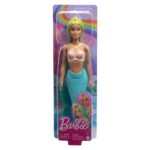 BARBIE Кукла сирена Dreamtopia со сино-жолта коса и тиркизна опашка, HRR02