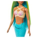 BARBIE Кукла сирена Dreamtopia со сино-жолта коса и тиркизна опашка, HRR02