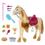 BARBIE Kalë interaktiv Tornado The Great Horse Chase, me mbi 20 tinguj dhe aksesorë, HXJ42