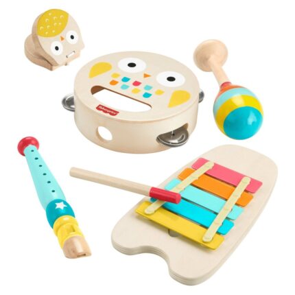 FISHER-PRICE Set muzikor prej druri Musical Gift Set, 5 instrumente, HXT90