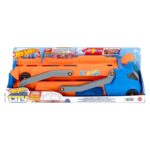 HOT WHEELS Камион-транспортер City Speed Track Transporter со рампа и количка, HYT83