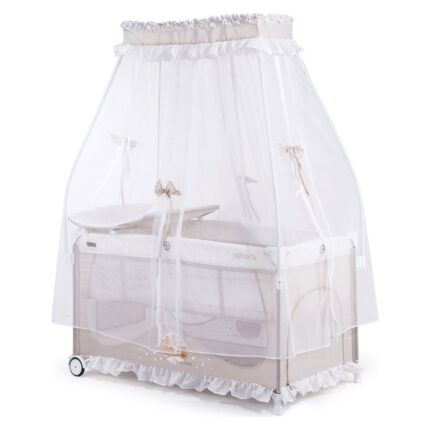 CHIPOLINO Sahara Lux 2-level mobile cot with canopy, vanilla, KOSISA211VA