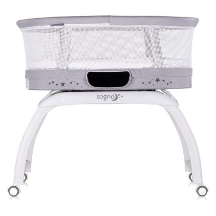 CHIPOLINO Sogno 2-in-1 cradle-cot with LED display and scale, grey, KOSSG02501GR