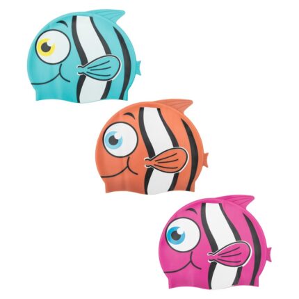 Bestway Kids' silicone swim cap shaped like a fish, 3+