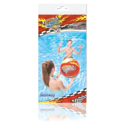 Bestway Топка за плажа Speedway Friends со тркачки автомобили, 51 cm