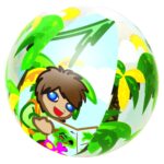 Bestway Jungle Trek beach ball, transparent with jungle design, 51 cm