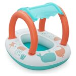 Bestway Varkë për bebe me çati Comfort Plush, 78 x 61,5 cm