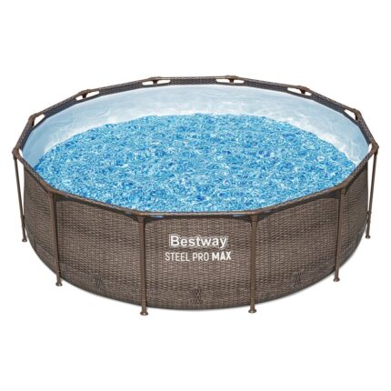 Bestway Steel Pro MAX pishinë me pamje rattani, Ø366 x 100 cm, me pompë