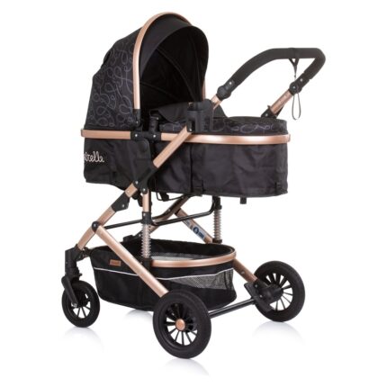 Karrocë për bebe Chipolino Estelle 2 në 1, Ebony (e zezë)