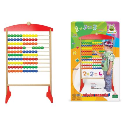 Woodoy Abak i madh shkollor prej druri me 100 rruaza, 107 cm