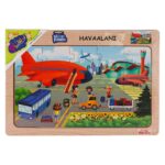 PlayWood Дрвена сложувалка Аеродром, 20 делови, со таблица множење