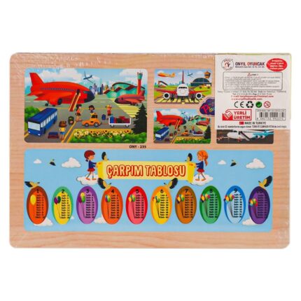 PlayWood Puzzle prej druri Aeroport, 20 pjesë, me tabelën e shumëzimit