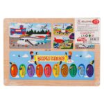 PlayWood Дрвена сложувалка Аеродром, 20 делови, со таблица множење